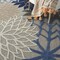 Homeroots 8 ft. Round Blue Large Floral Indoor & Outdoor Area Rug 384825 - alternate 6